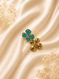 Turquoise Flower Enamel Stud Earrings - violinas