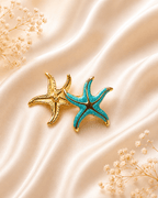 Turquoise Starfish Enamel Stud Earrings - violinas